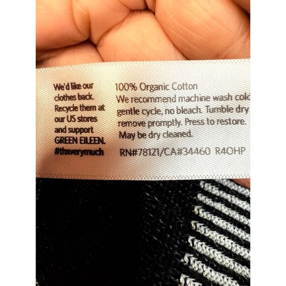 Eileen Fisher Womens Organic Cotton Knit Jacket Full Zip Small Black/Gray - Picture 8 of 8